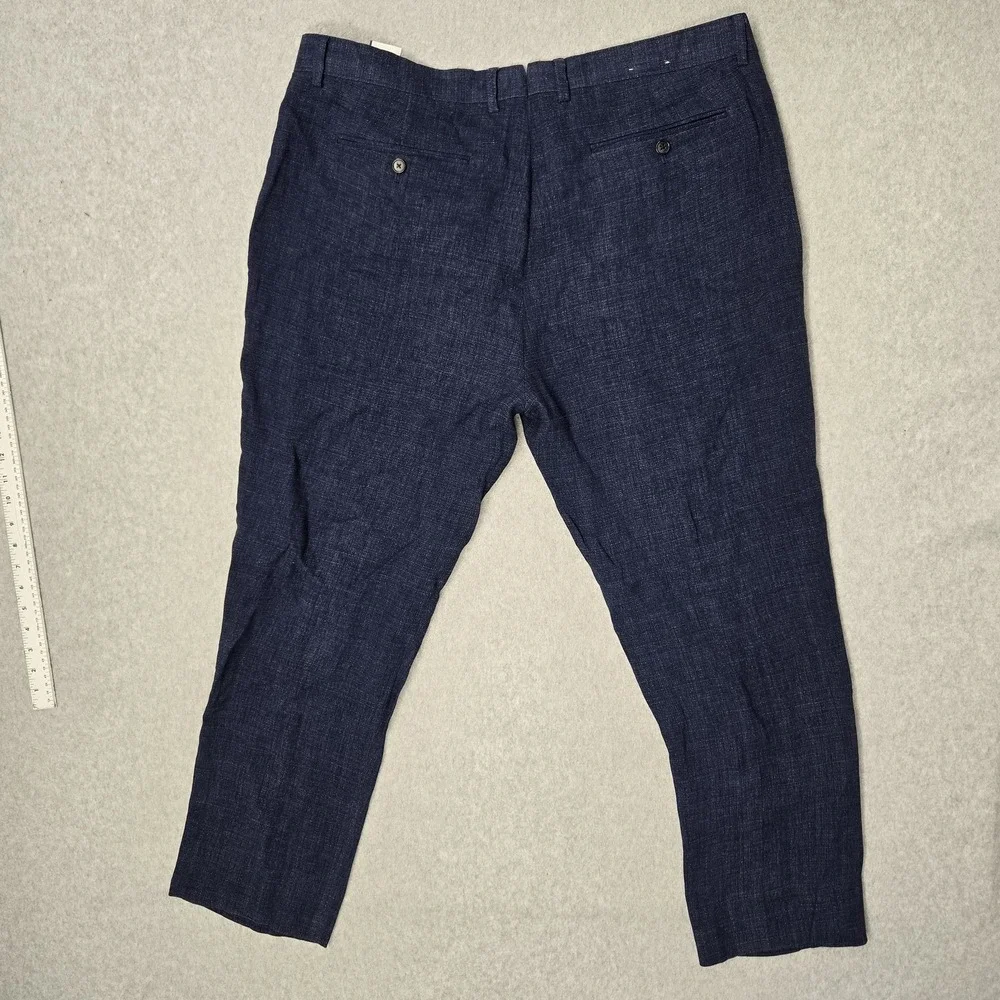 Banana Republic Men Pants 36W 30L Blue Linen Polyester Dress Pants 30